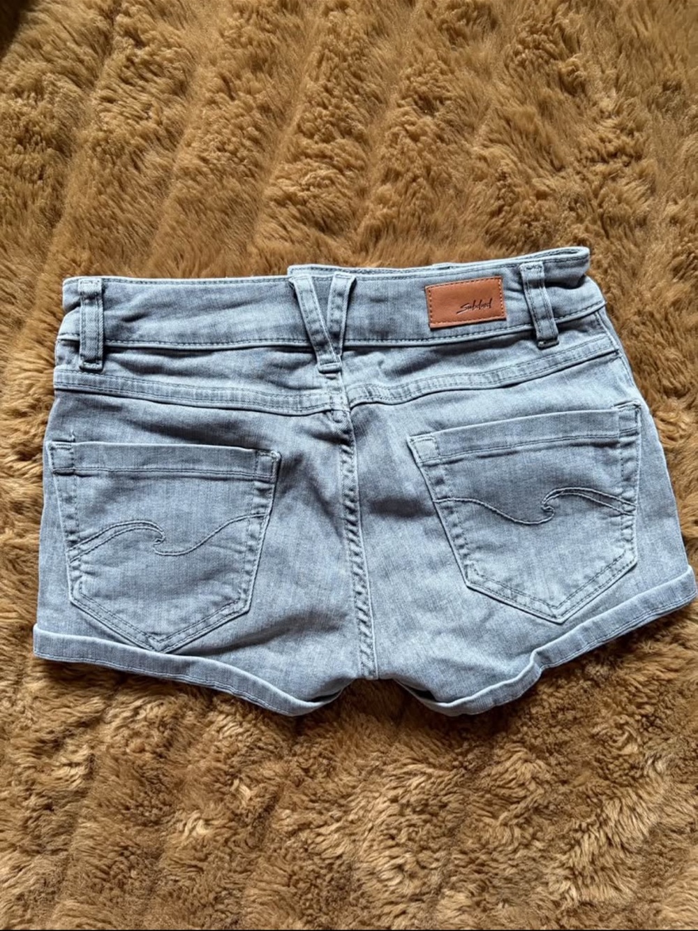Light Blue Denim Women's Shorts - Picture 3 of 4